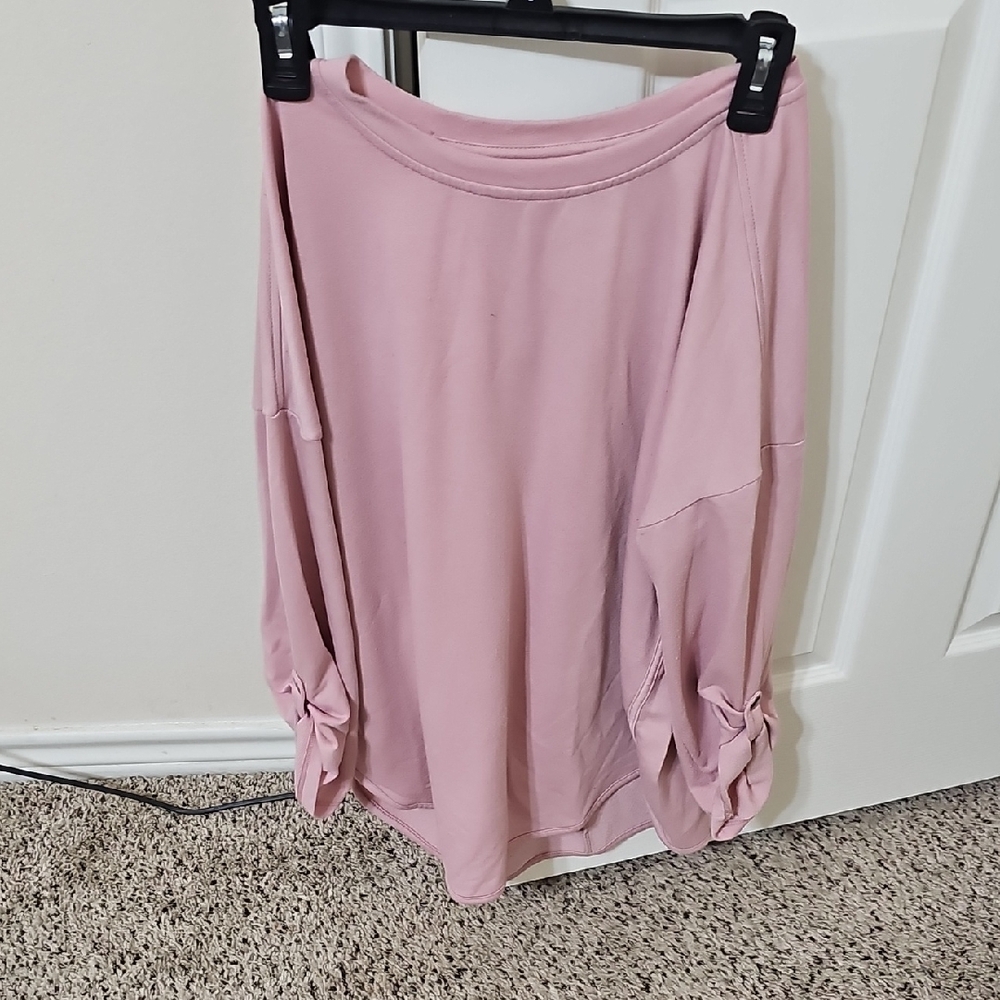 Cupio Soft Pink Lace Accent Top